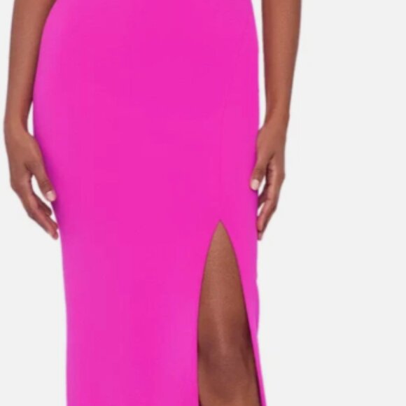 XScape Cutout Slit Maxi Gown Fuschia Size 10 NWT - Picture 3 of 7